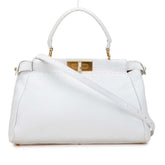 フェンディ セレリア ピーカブー ショルダーバッグ ハンドバッグ 2WAY 8BN211 ホワイト レザー レディース FENDI 【中古】